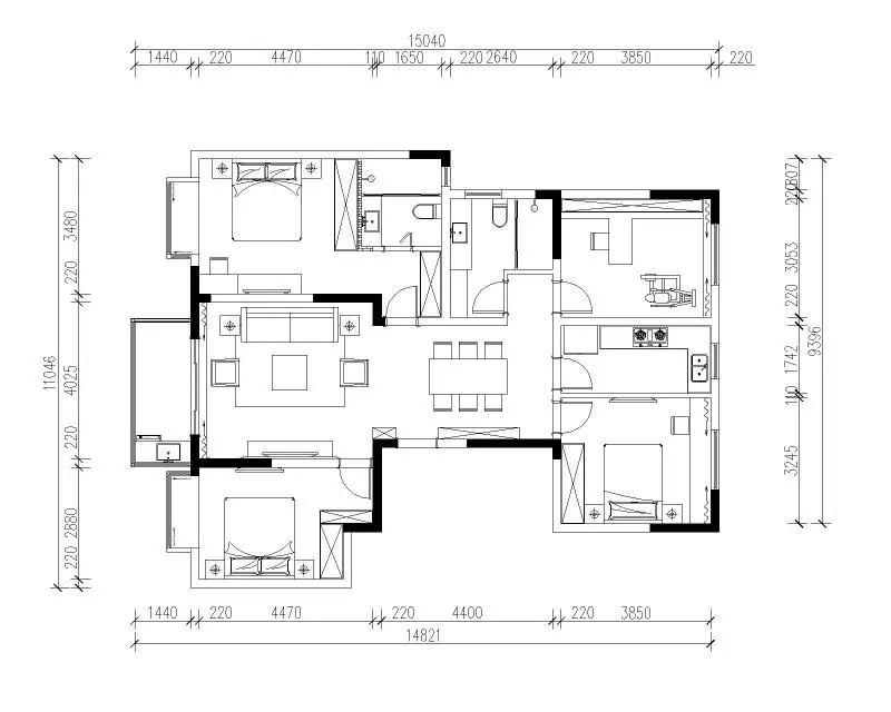 余瑋_紅牛設(shè)計--中垠紫金官邸140㎡(G戶型)北歐風(fēng)格03調(diào)整建議_平面布置圖