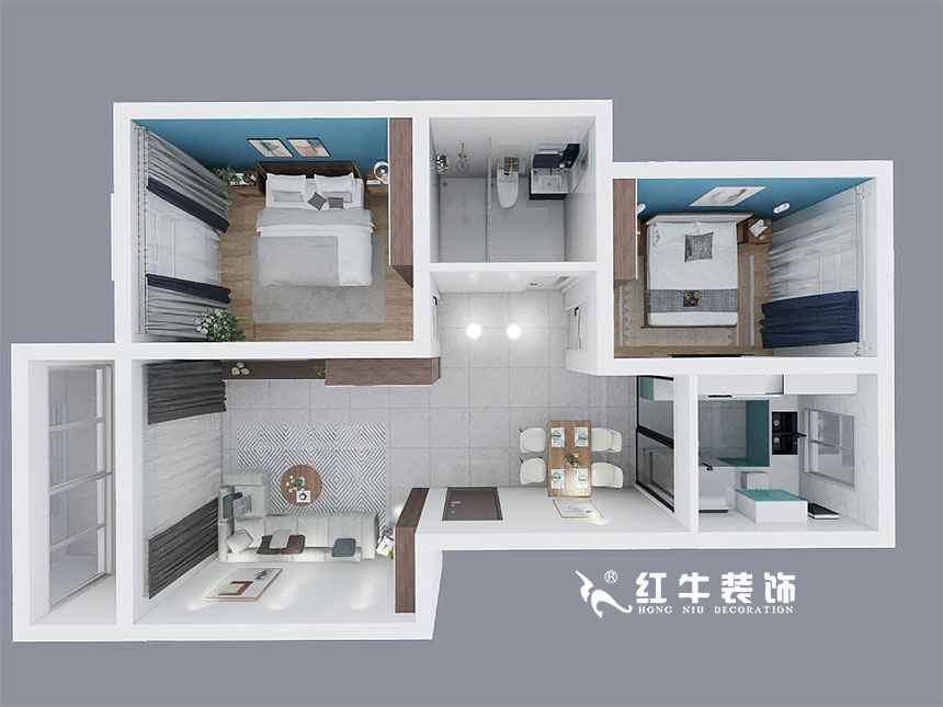 房亮_天潤(rùn)城6街區(qū)6-106-89㎡-簡(jiǎn)約風(fēng)格_2室2廳1衛(wèi)_定制家¥11