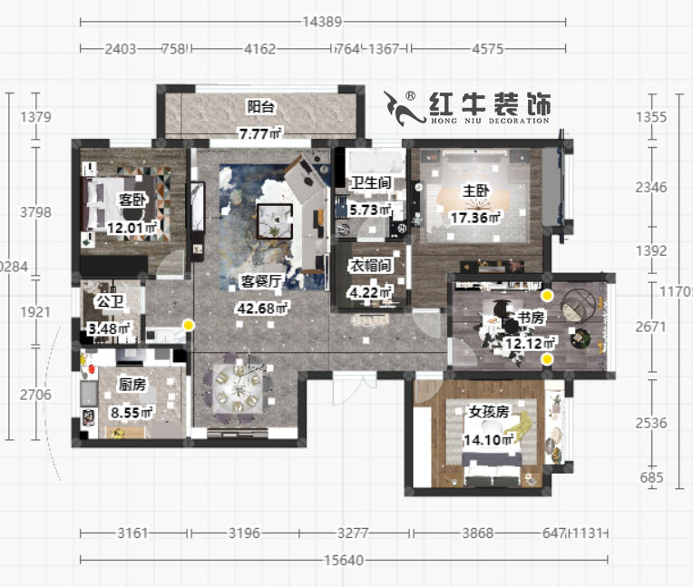 顧娟_新亭蘭苑1-604-148㎡-現(xiàn)代風(fēng)格_4室2廳2衛(wèi)(老房裝修)_定制家¥165000_全包21萬00彩平圖