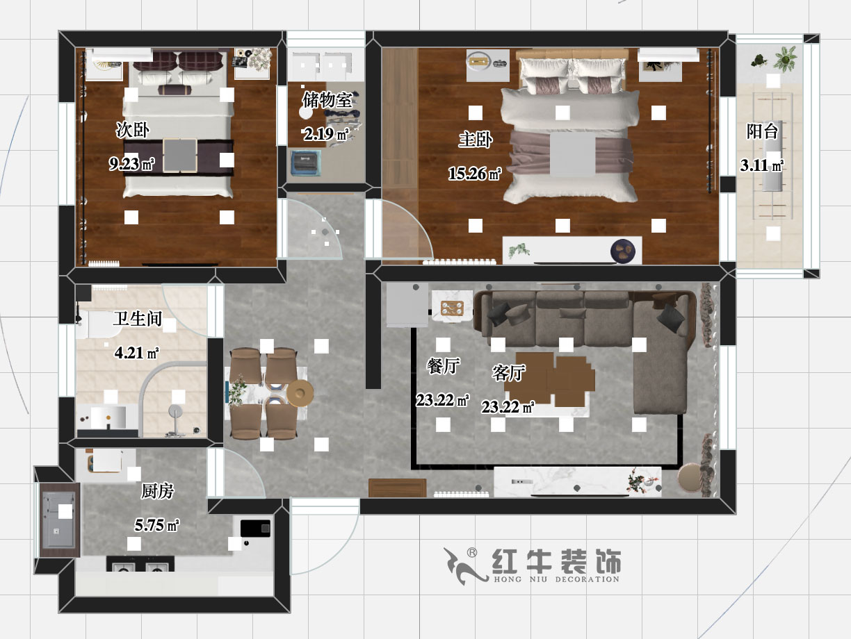 張智猿_九華山2號201-80㎡-簡約風(fēng)格_2室2廳1衛(wèi)(舊房裝修)_成品家¥115756_全包11