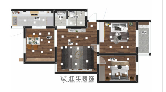 劉曉芳_月苑四村1-3-306-93㎡-現(xiàn)代風格_2室2廳1衛(wèi)(老房裝修)_定制家¥122000_全包12