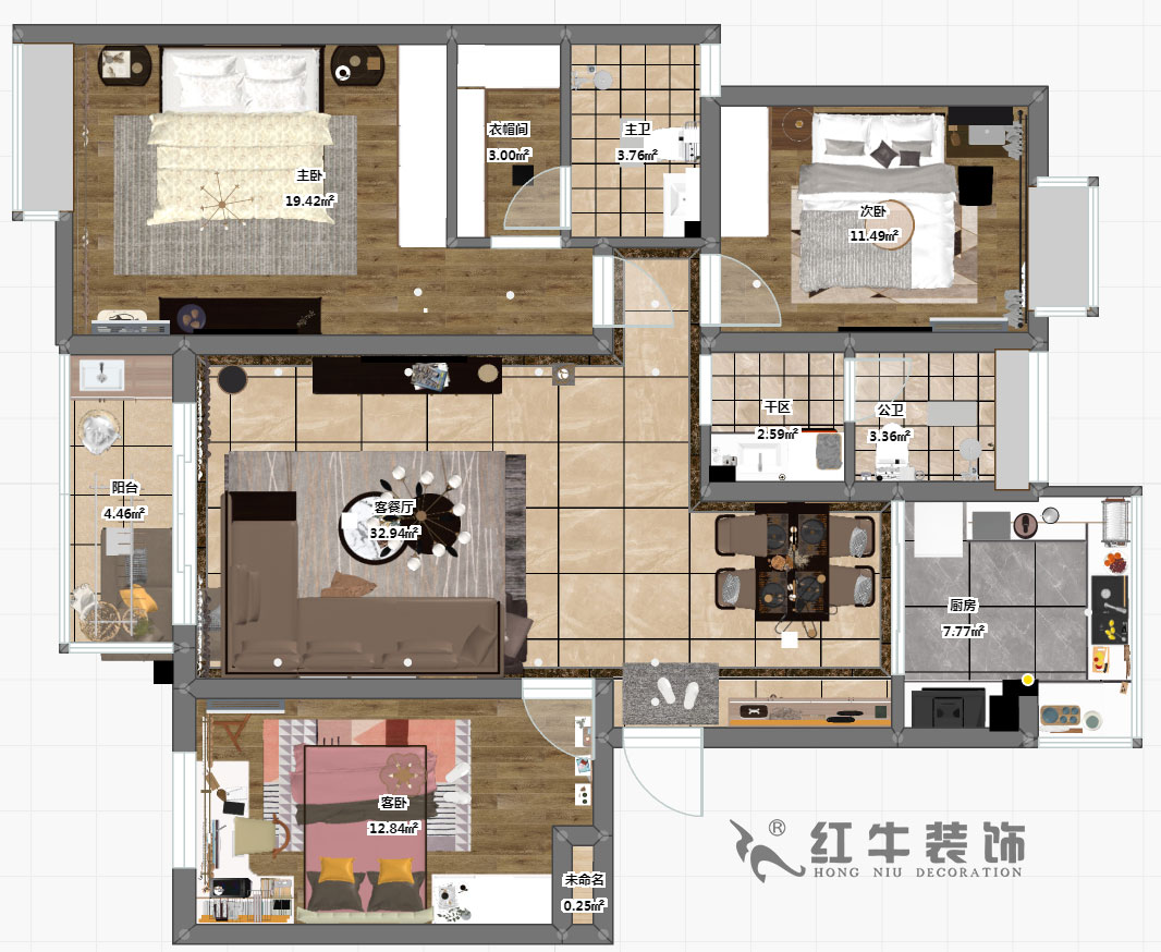 郭志成_宏圖上水園25-1104-130㎡-現(xiàn)代簡(jiǎn)約風(fēng)格_3室2廳2衛(wèi)(老房裝修)_定制家¥134817