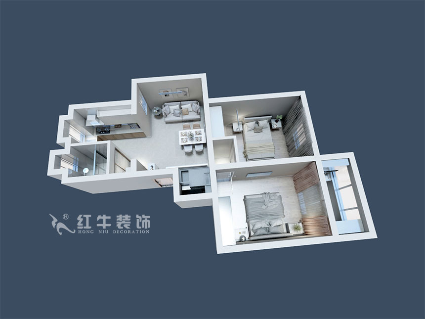 劉曉芳_寧棲園6-2-703-63㎡-現代風格_2室2廳1衛(wèi)(老房裝修)_定制家¥93000_全包9
