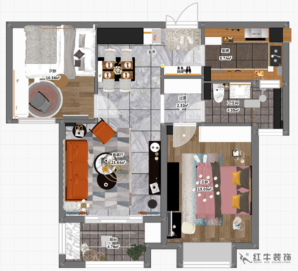 劉萍萍_旭日愛上城5區(qū)3-2405-90㎡-輕奢風格_2室2廳1衛(wèi)(老房裝修)_定制家¥124010_全包12