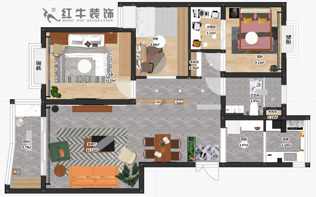 熊浩宇_惠紡園1-1-302-115㎡-現(xiàn)代簡約風(fēng)格_3室2廳1衛(wèi)(老房翻新)_定制家¥128340_全包12萬00_03彩平圖