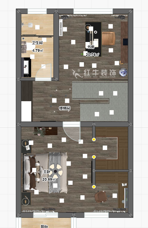 陸利民_香地美舍602-156㎡-新中式風(fēng)格_5室2廳3衛(wèi)(新房裝修)_定制家¥208000_全包25萬00_10二樓彩平圖