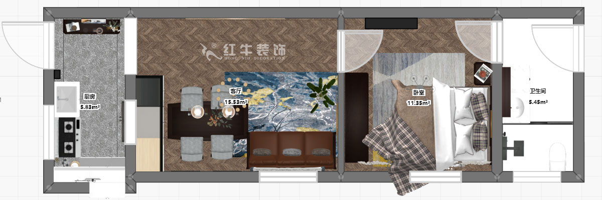 朱明琪|文昌宮6-101-45㎡-現(xiàn)代簡(jiǎn)約風(fēng)格|1室1廳1衛(wèi)|老房裝修|定制家¥84206|全包9萬(wàn)|00_03彩平圖