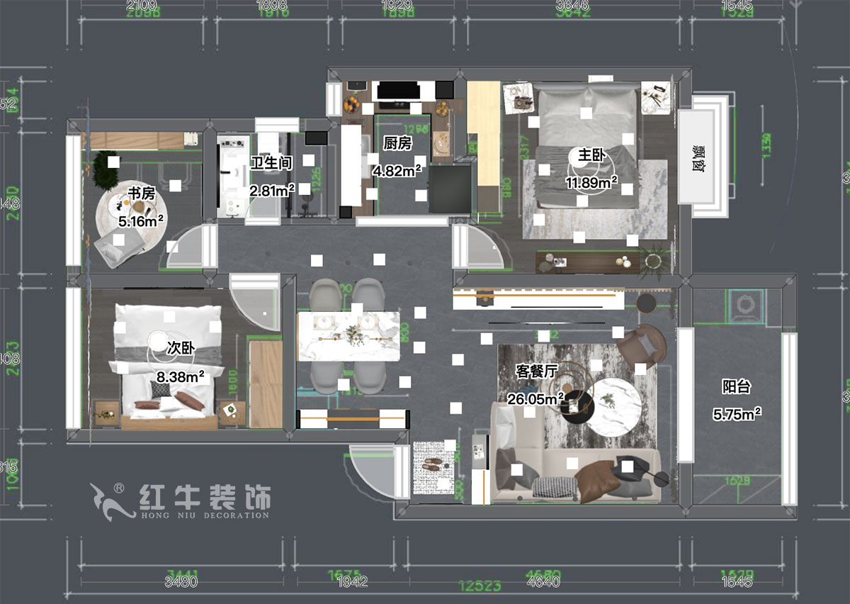 顧娟|花雨南庭4-1-201-79㎡-現(xiàn)代風(fēng)格|3室2廳1衛(wèi)|老房裝修|定制家¥80200|全包12萬(wàn)|00_03彩平圖