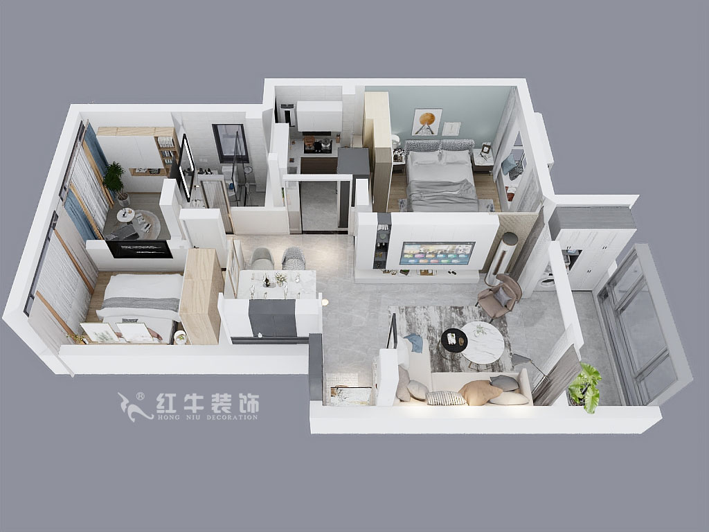 顧娟|花雨南庭4-1-201-79㎡-現(xiàn)代風(fēng)格|3室2廳1衛(wèi)|老房裝修|定制家¥80200|全包12萬(wàn)|00_04鳥瞰圖