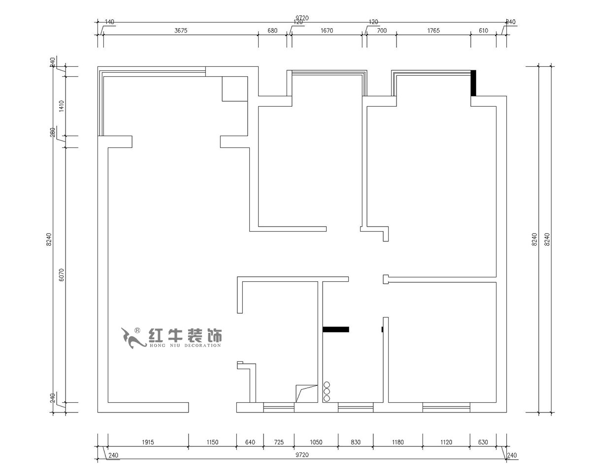 朱明琪|仙林國(guó)際J-1802-95㎡-現(xiàn)代簡(jiǎn)約風(fēng)格|3室2廳1衛(wèi)|新房裝修|成品家¥131929|全包13萬|00_01原始結(jié)構(gòu)圖