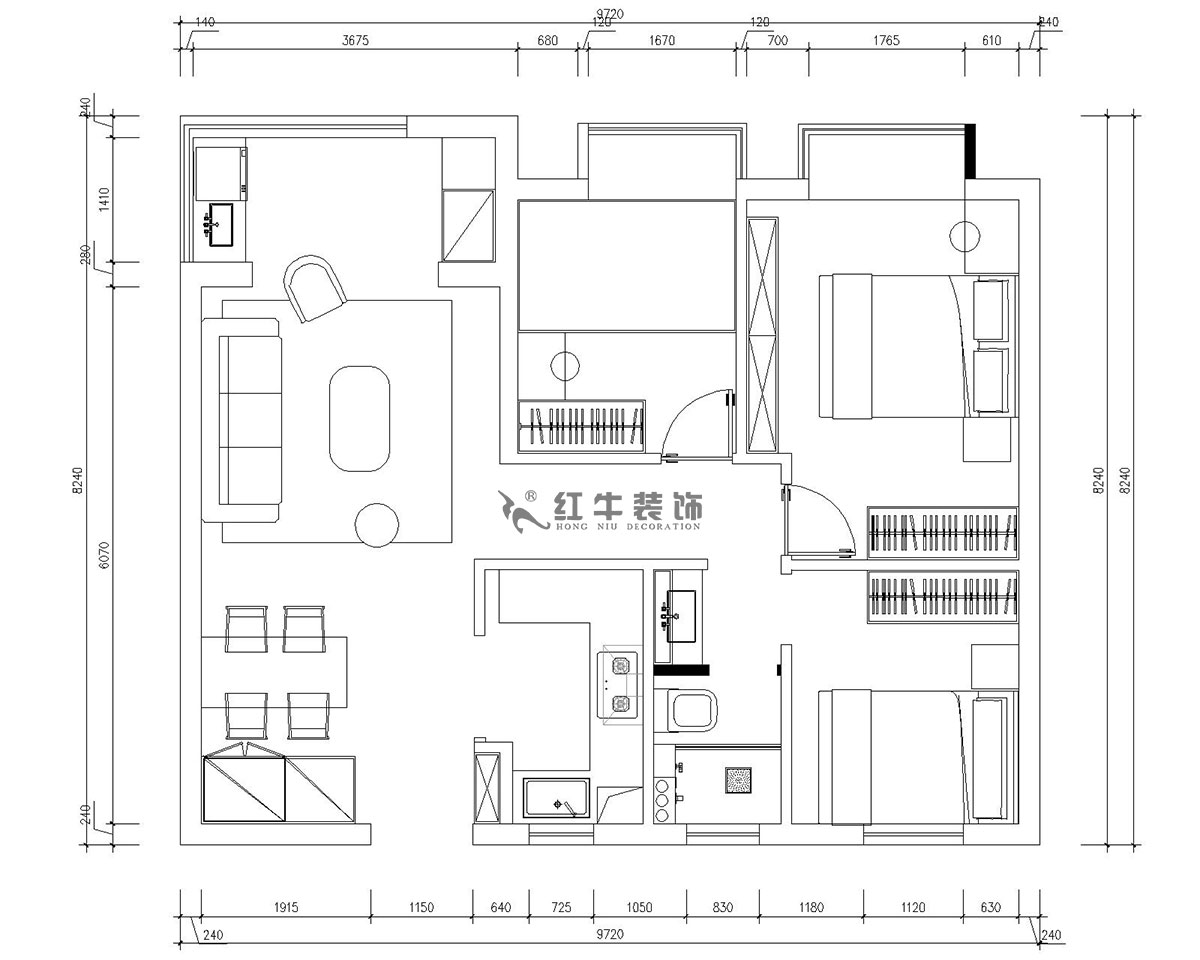 朱明琪|仙林國(guó)際J-1802-95㎡-現(xiàn)代簡(jiǎn)約風(fēng)格|3室2廳1衛(wèi)|新房裝修|成品家¥131929|全包13萬|00_02平面布置圖