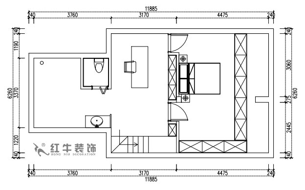張桐瑋|雨花村19-701-110㎡-現(xiàn)代簡約風格|3室2廳1衛(wèi)|新房裝修|定制家¥124244|全包12萬|00_04二層平面方案
