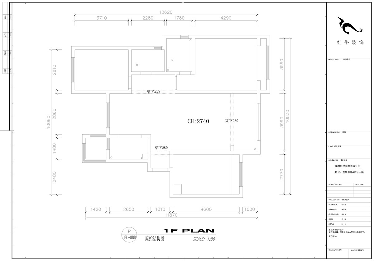 【實景案例】高靈慧|弘陽時光印象1-201-115㎡-現(xiàn)代風(fēng)格|3室2廳2衛(wèi)|定制家¥154784|全包15萬|00_01原始結(jié)構(gòu)圖