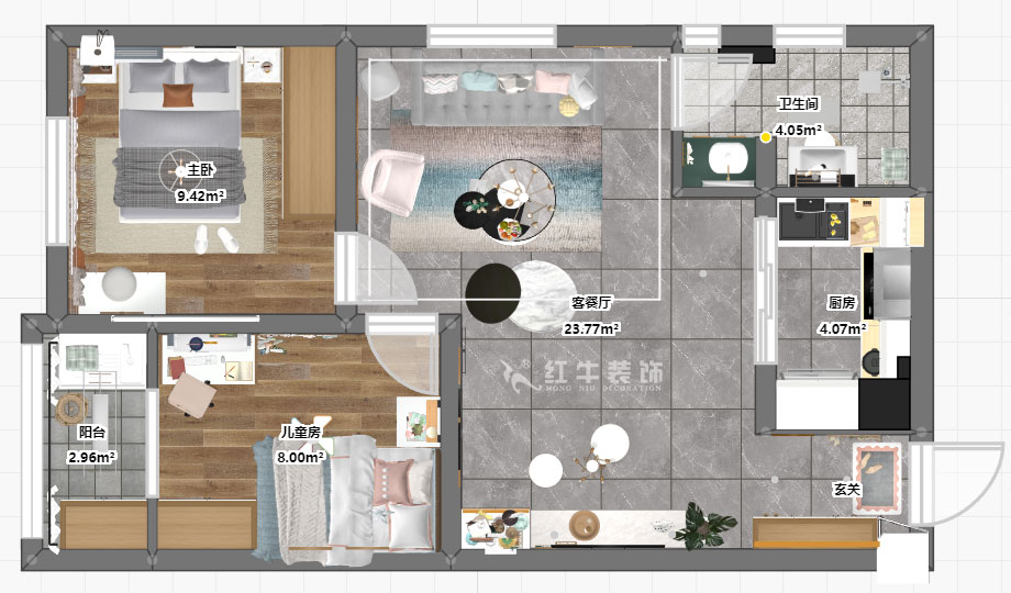 高靈慧|象山和園2-2-907-72㎡-北歐風(fēng)格|2室1廳1衛(wèi)|老房裝修|定制家¥100580|全包10