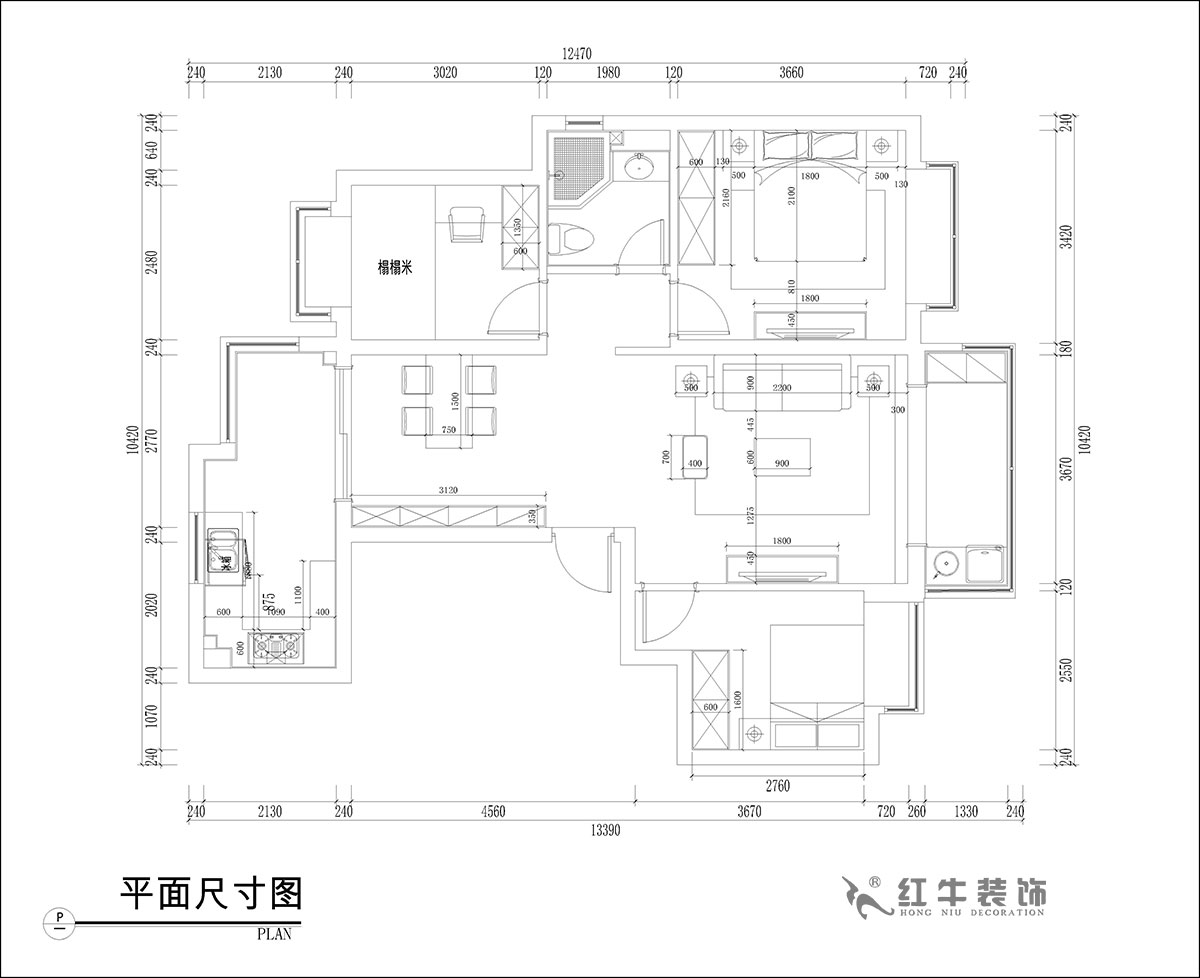 張桐瑋|恒大林溪郡13-1001-99㎡-簡歐風(fēng)格|3室1廳1衛(wèi)|新房裝修|定制家¥122000|全包13萬|00_03家具尺寸圖