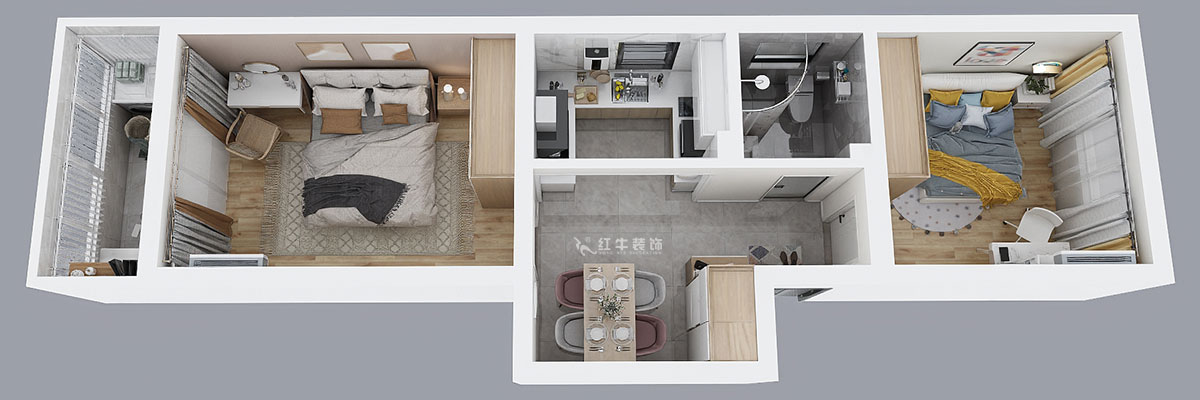 高靈慧|寧夏路17-1號(hào)4-302-60㎡-北歐風(fēng)格|2室1廳1衛(wèi)|老房裝修|定制家¥79500|全包7