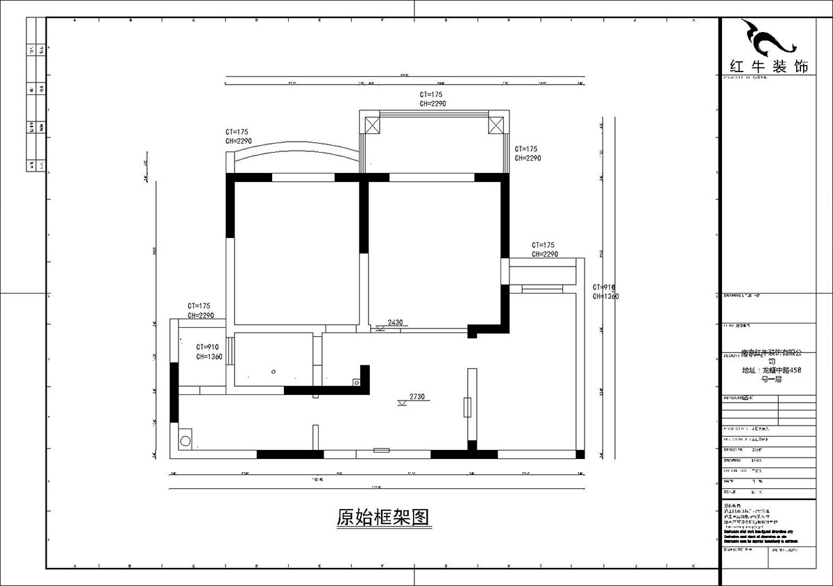 【實景案例】孟憲濤|銀河灣福苑-95㎡-簡歐風(fēng)格|2室2廳1衛(wèi)|婚房裝修|定制家|全包14萬|00_01匯景國際原始框架圖