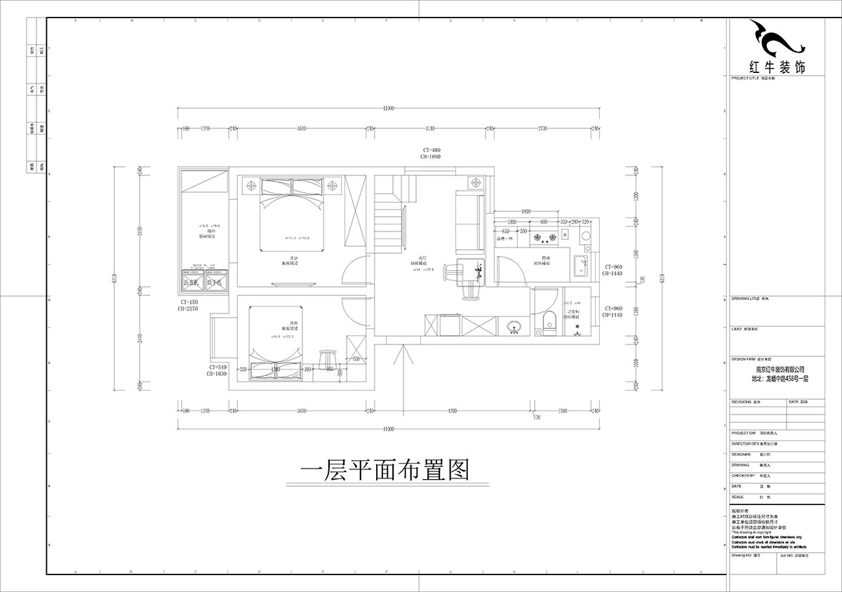 孟憲濤|堯順佳園2期60-606-72㎡-簡約風格|3室1廳1衛(wèi)|新房裝修|定制家|全包11萬|00_02一層平面布置圖