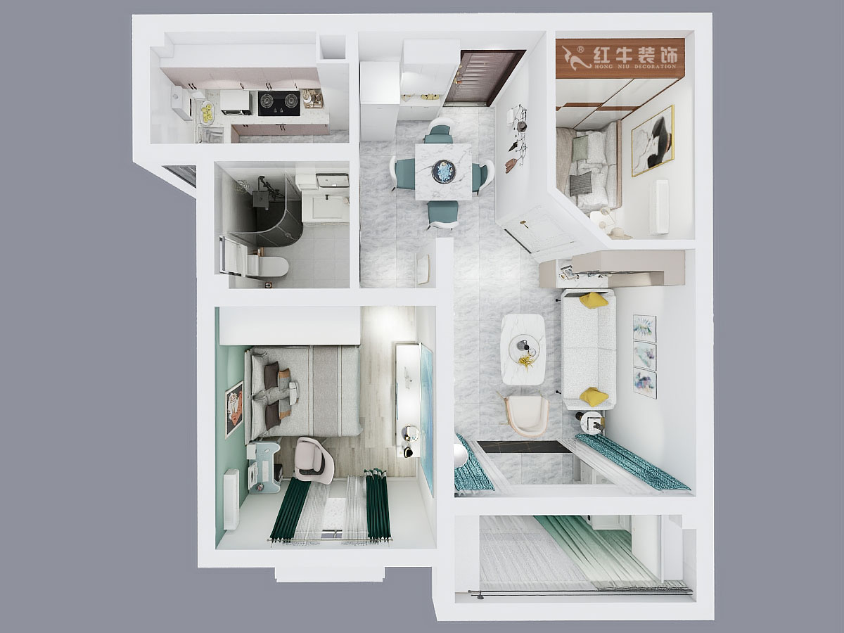 石海升|迎江雅居12-504-68㎡-簡約輕奢風格|2室2廳1衛(wèi)|新房裝修|定制家¥80051|全包8