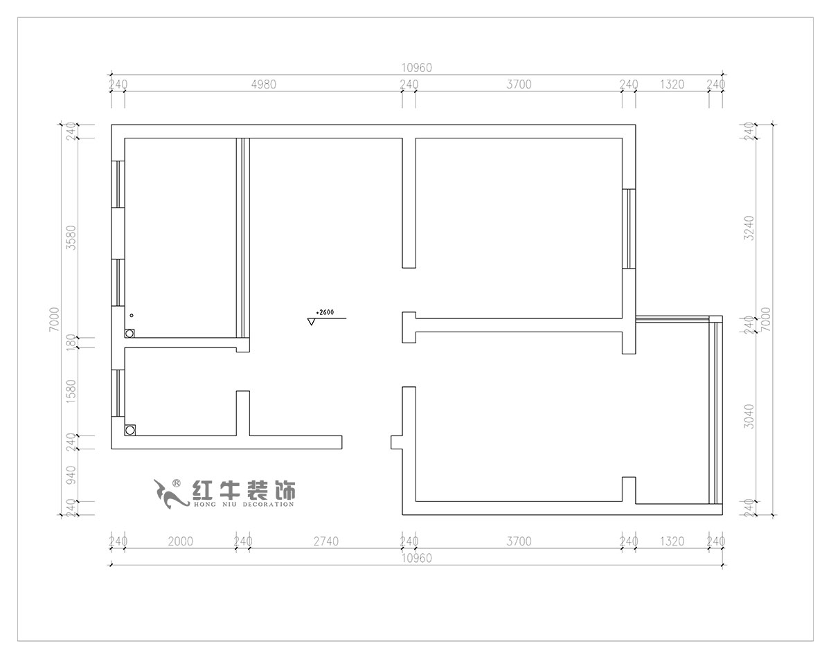 朱明琪|旭光里57-4-407-69㎡-現(xiàn)代簡約風(fēng)格|2室2廳1衛(wèi)|老房翻新|定制家¥113520|全包11萬|00_01原始墻體圖