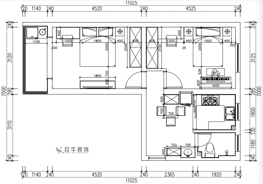 張桐瑋|老虎頭3-1-403-59㎡-現(xiàn)代簡約風(fēng)格|2室1廳1衛(wèi)|老房裝修|定制家¥68410|全包10萬|00_03平面尺寸圖
