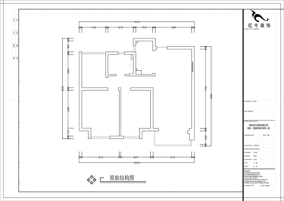 張智猿|紫峰公館1-2棟1006-88㎡-現(xiàn)代風(fēng)格|3室1廳1衛(wèi)|老房裝修|定制家¥122000|全包11萬|00_01原始結(jié)構(gòu)圖