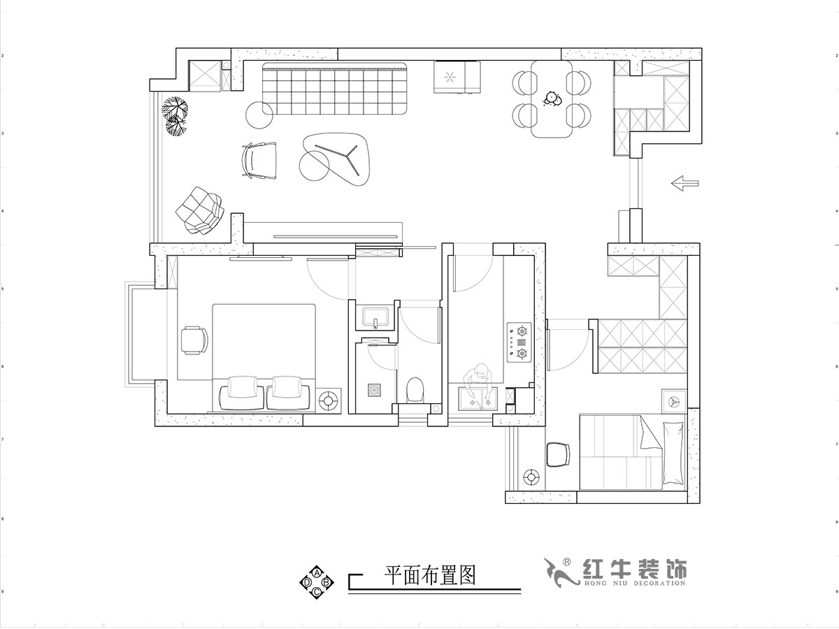 張智猿|華山山莊4-1102-89㎡-現(xiàn)代風(fēng)格|2室2廳1衛(wèi)|老房裝修|定制家¥130859|全包14萬(wàn)|00_02平面布置圖