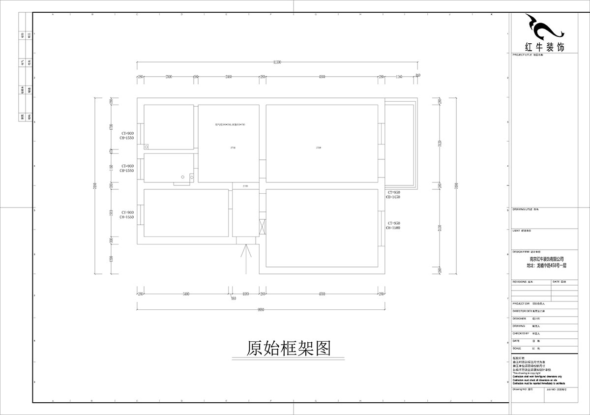 孟憲濤|陳家牌坊2-404-74㎡-簡約風格|3室1廳1衛(wèi)|新房裝修|定制家|全包12萬|00_01原始框架圖
