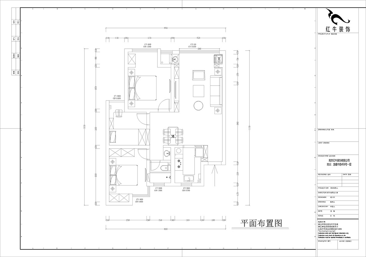 孟憲濤|旭日愛上城星島園5-203-90㎡-簡約風(fēng)格|3室1廳1衛(wèi)|老房裝修|定制家|全包14萬|00_02平面布置圖