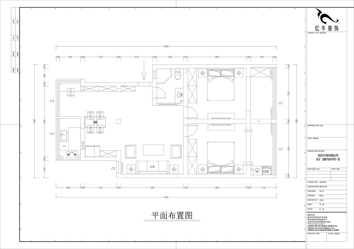 孟憲濤|估衣廊18-3-305-100㎡-簡(jiǎn)約風(fēng)格|3室2廳1衛(wèi)|老房裝修|定制家|全包14萬(wàn)|00_02平面布置圖