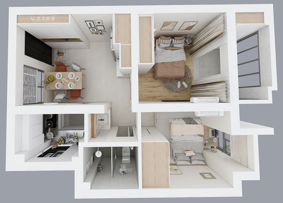 賈庭|化建二村2-304-50㎡-現(xiàn)代風格|2室1廳1廚1衛(wèi)|新房裝修|定制家|全包8
