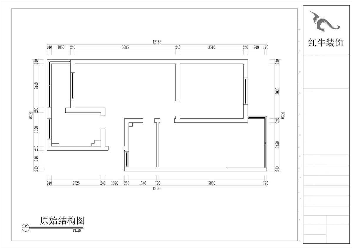 張桐瑋|四方新村七村2-405-85㎡-現(xiàn)代簡約風(fēng)格|3室1廳1衛(wèi)|毛坯裝修|定制家|全包10萬|00_01原始結(jié)構(gòu)圖