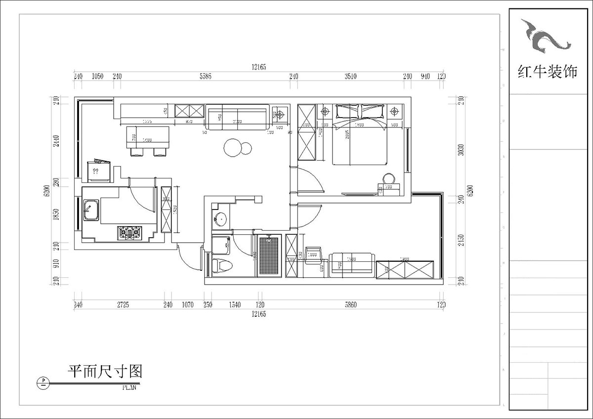 張桐瑋|四方新村七村2-405-85㎡-現(xiàn)代簡約風(fēng)格|3室1廳1衛(wèi)|毛坯裝修|定制家|全包10萬|00_03平面尺寸圖