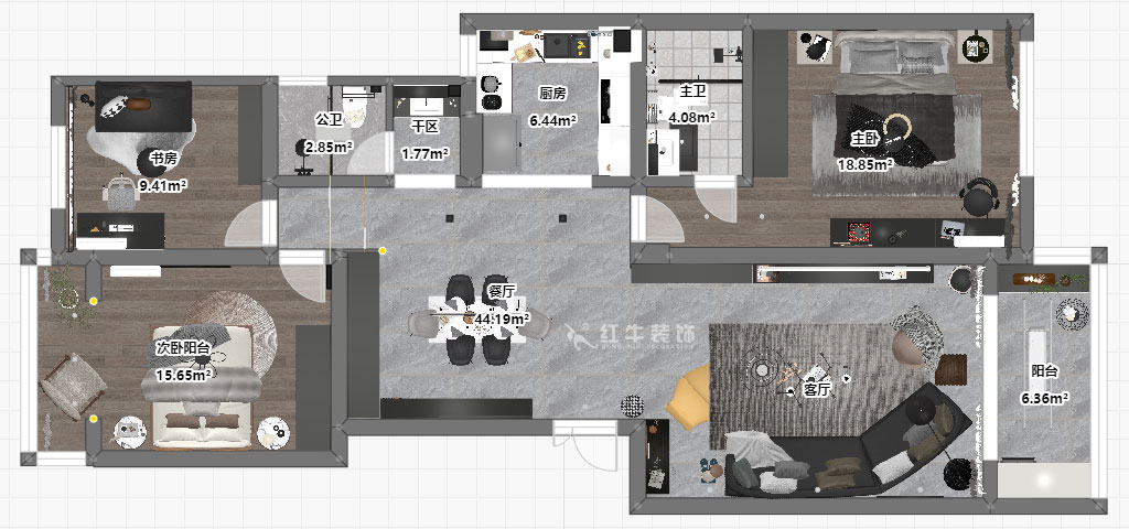 吳波|翠屏國(guó)際15-1-502-128㎡-現(xiàn)代風(fēng)格|3室2廳2衛(wèi)|老房裝修|定制家|全包14