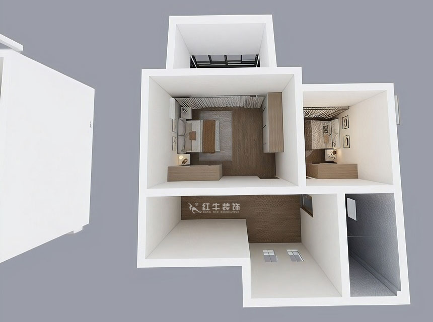 孟憲濤|養(yǎng)龍山莊D-11B-120㎡-現(xiàn)代簡(jiǎn)約風(fēng)格|3室2廳2衛(wèi)|老房裝修|定制家|全包14萬(wàn)|00_07二樓鳥(niǎo)瞰