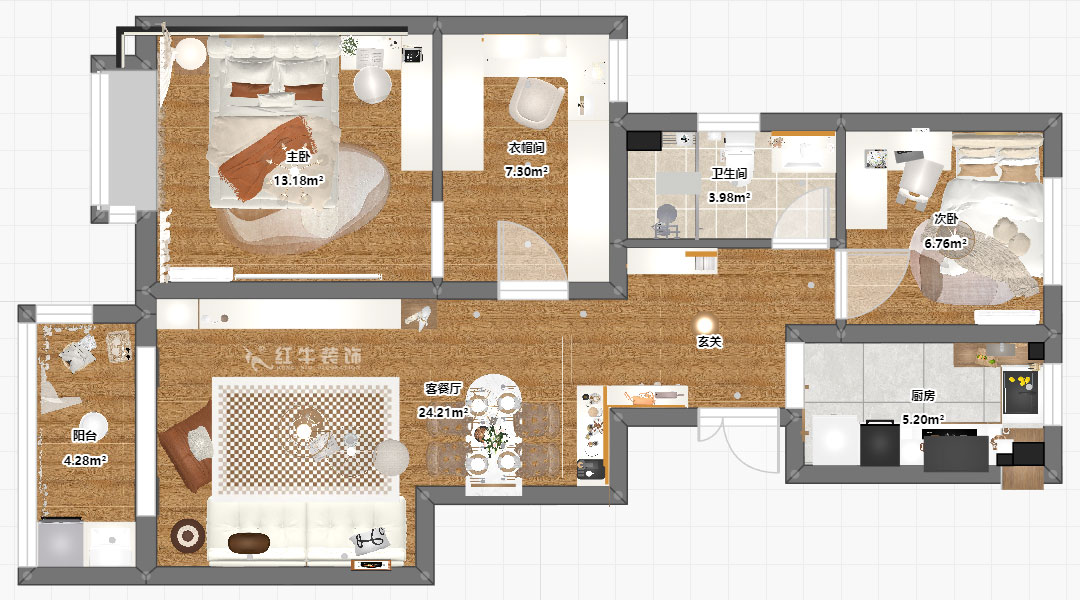 賈庭|紫金觀邸4-1306-88㎡-北歐風(fēng)格|3室3廳1廚1衛(wèi)|新房裝修|定制家|全包10