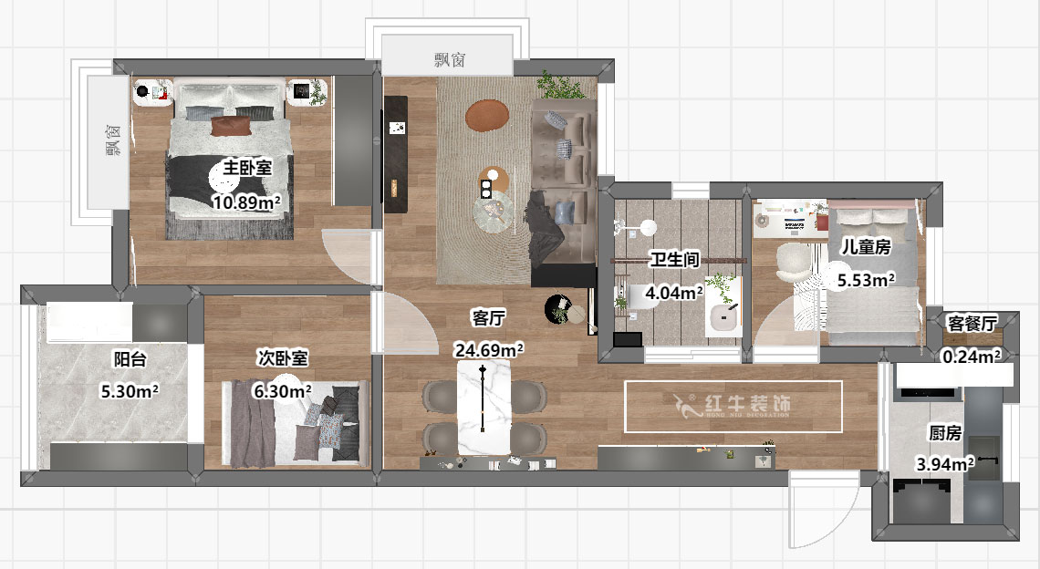 劉曉芳|樂業(yè)西苑1-2306-86㎡-現(xiàn)代輕奢風格|3室2廳1衛(wèi)|毛坯房裝修|定制家|全包9