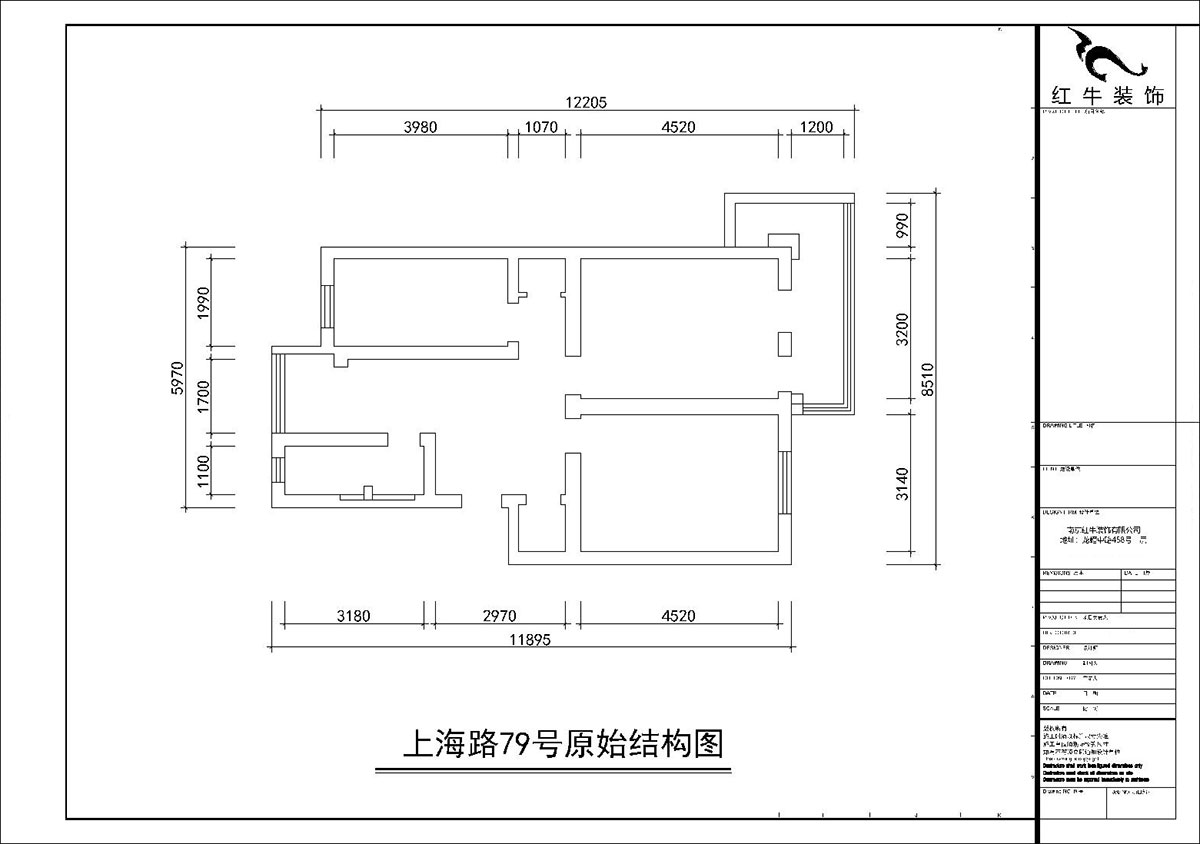 朱彥|上海路79號2-201-80㎡-簡約風(fēng)格|3室1廳1衛(wèi)|老房裝修|定制家|全包11萬|00_01原始結(jié)構(gòu)圖