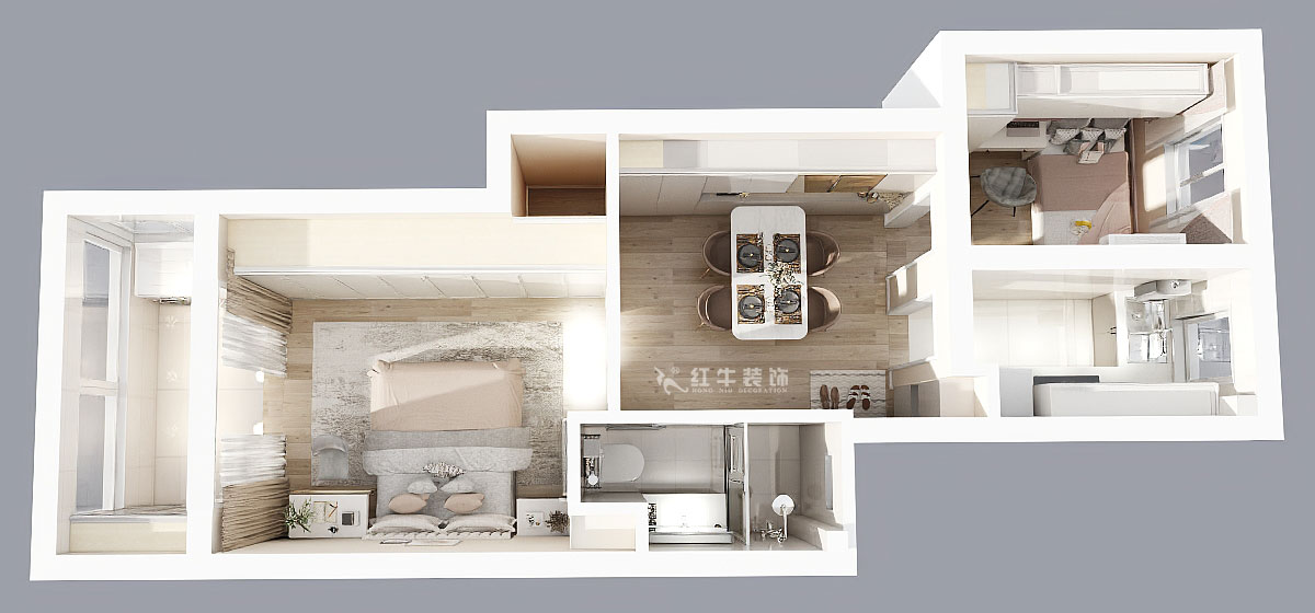 顧娟|御河新村10-505-60㎡-現(xiàn)代簡約風格|2室2廳1衛(wèi)|舊房裝修|定制家|全包11