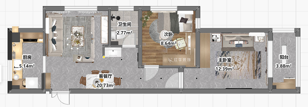 劉曉芳|觀泓雅苑A區(qū)3-301-75㎡-原木風(fēng)|2室2廳1衛(wèi)|新房裝修|定制家|全包9