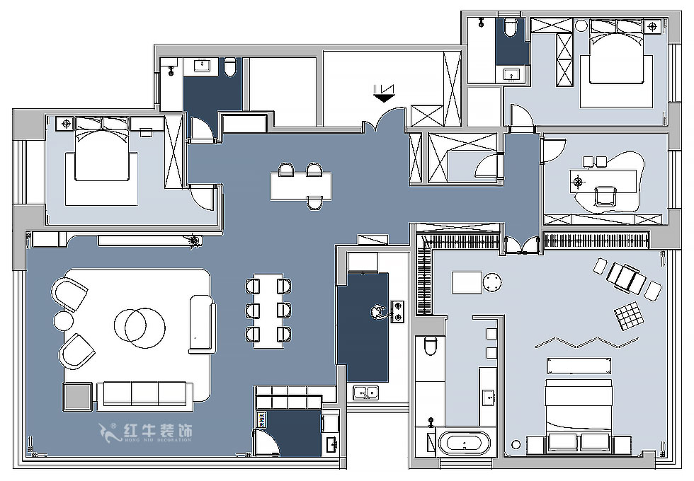 【實(shí)景案例】朱明琪|天鵝堡花園-280㎡-現(xiàn)代輕奢風(fēng)格|3室2廳2衛(wèi)|精裝修改造|改造家|全包30萬|00_02平面布置圖
