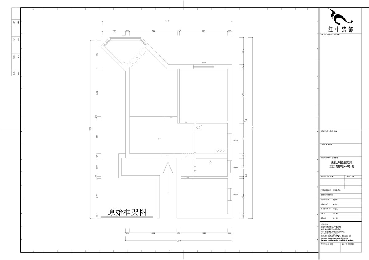 孟憲濤|北門橋10號1508室-85㎡-現(xiàn)代簡約風(fēng)格|2室2廳1衛(wèi)|老房裝修|定制家|全包12萬|00_01原始框架圖