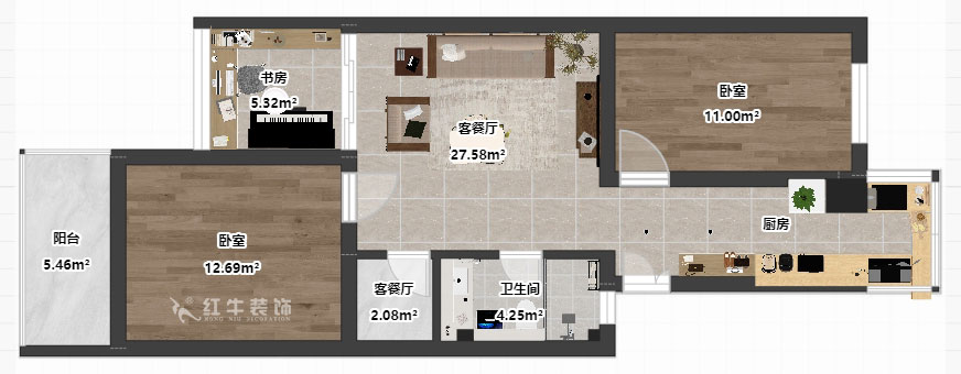 劉小勇|御河苑6-209-82㎡-現(xiàn)代簡約風格|3室2廳1衛(wèi)|老房裝修|定制家|全包11