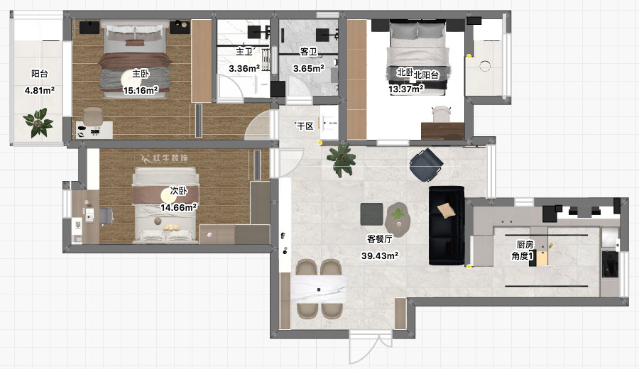 劉萍萍|正泰大廈2-1506-120㎡-現(xiàn)代簡約風(fēng)格|3室2廳1衛(wèi)|老房裝修|定制家|全包18