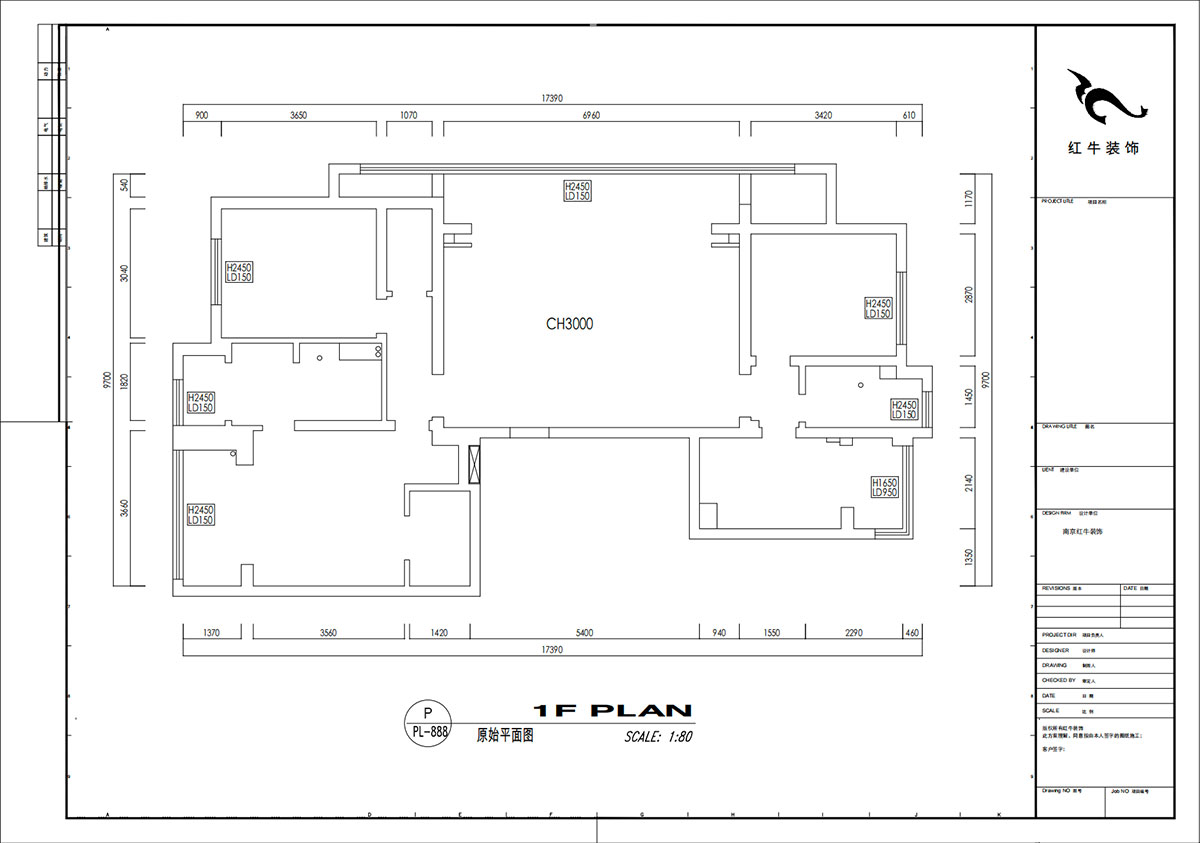 劉小勇|翠屏誠(chéng)園北區(qū)5-702-138㎡-現(xiàn)代黑白灰風(fēng)格|3室2廳2衛(wèi)|老房裝修|定制家|全包19萬(wàn)|00_01原始結(jié)構(gòu)圖